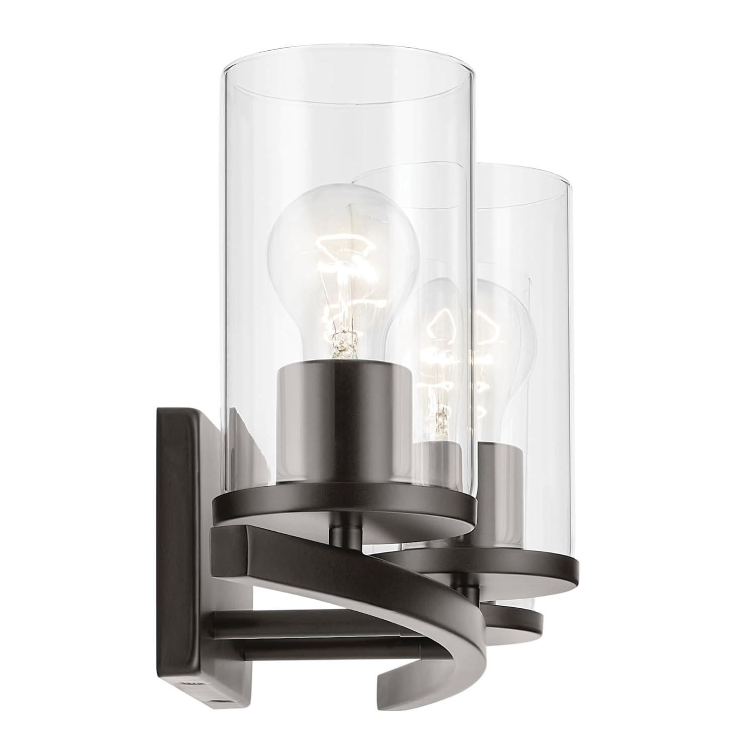 45497OZCLR-Kichler Lighting-Crosby - 3 Light Bath Vanity-8.75 Inches Tall and 23 Inches Wide-Olde Bronze Finish-Clear Glass Color