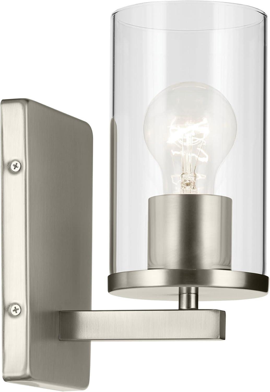 Modern Chrome and White Cylinder Wall Sconce