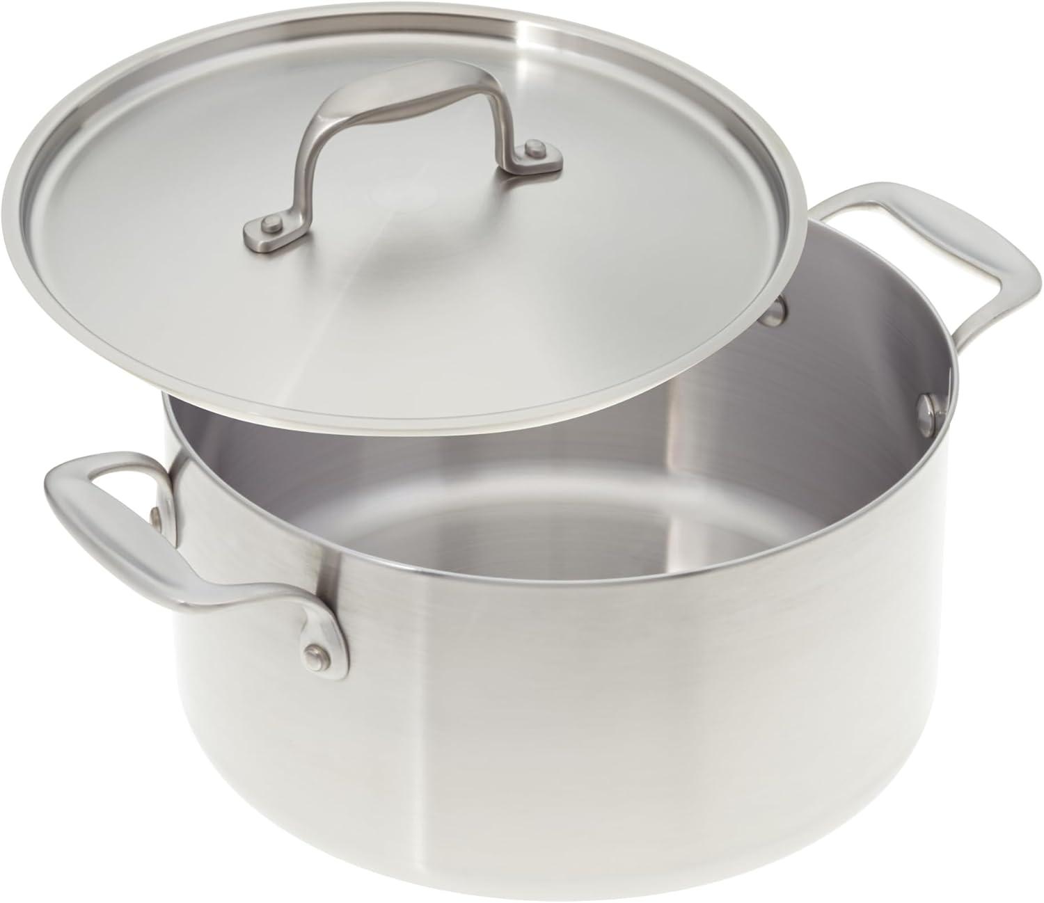 6 Quart Stainless Steel Tri-Ply Stock Pot with Lid