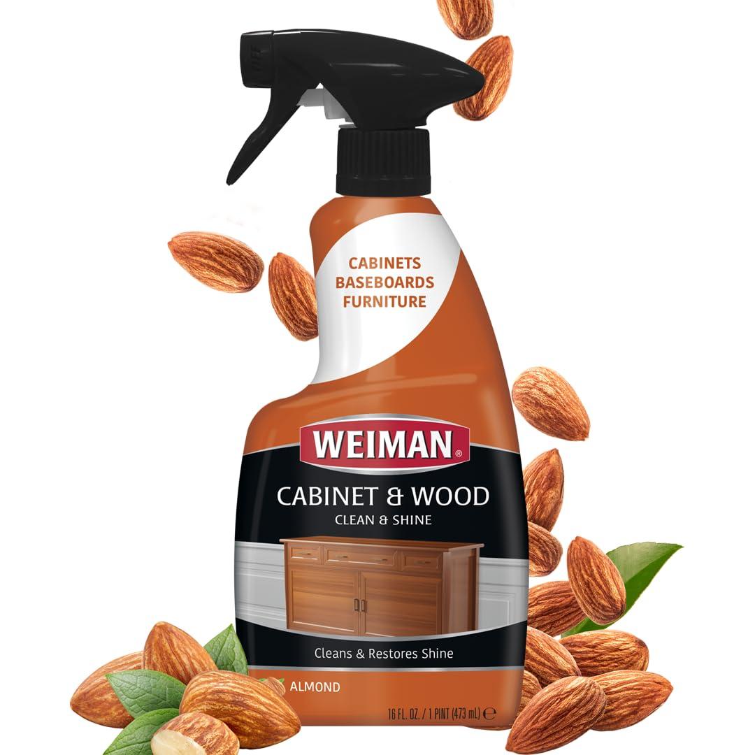 Weiman Liquid Wood Cleaner & Polish, Almond Scent, 16 Fluid Ounce, 2 Count w/ Microfiber Towel