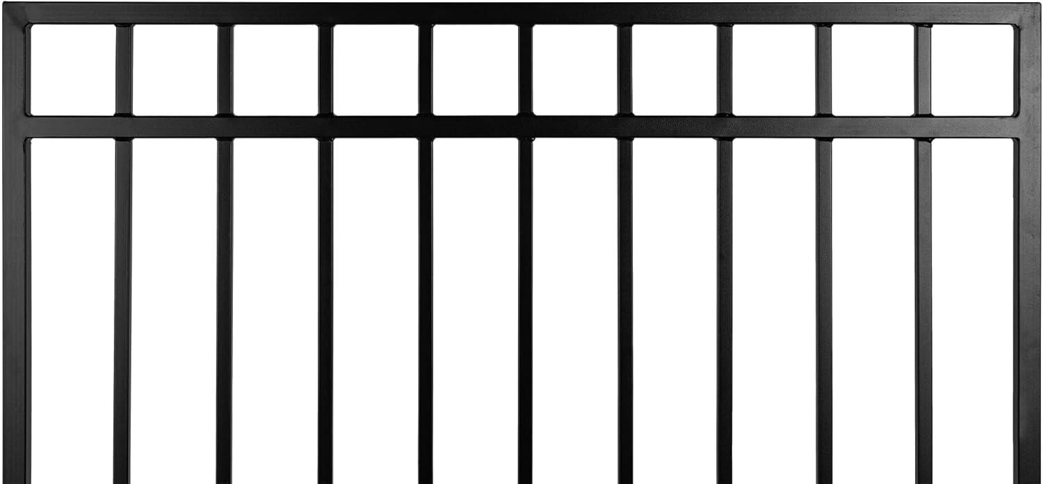 Nuvo Iron 5-ft H x 6-ft W Textured black finish Galvanized steel Containment Gate Spaced picket Fence panel