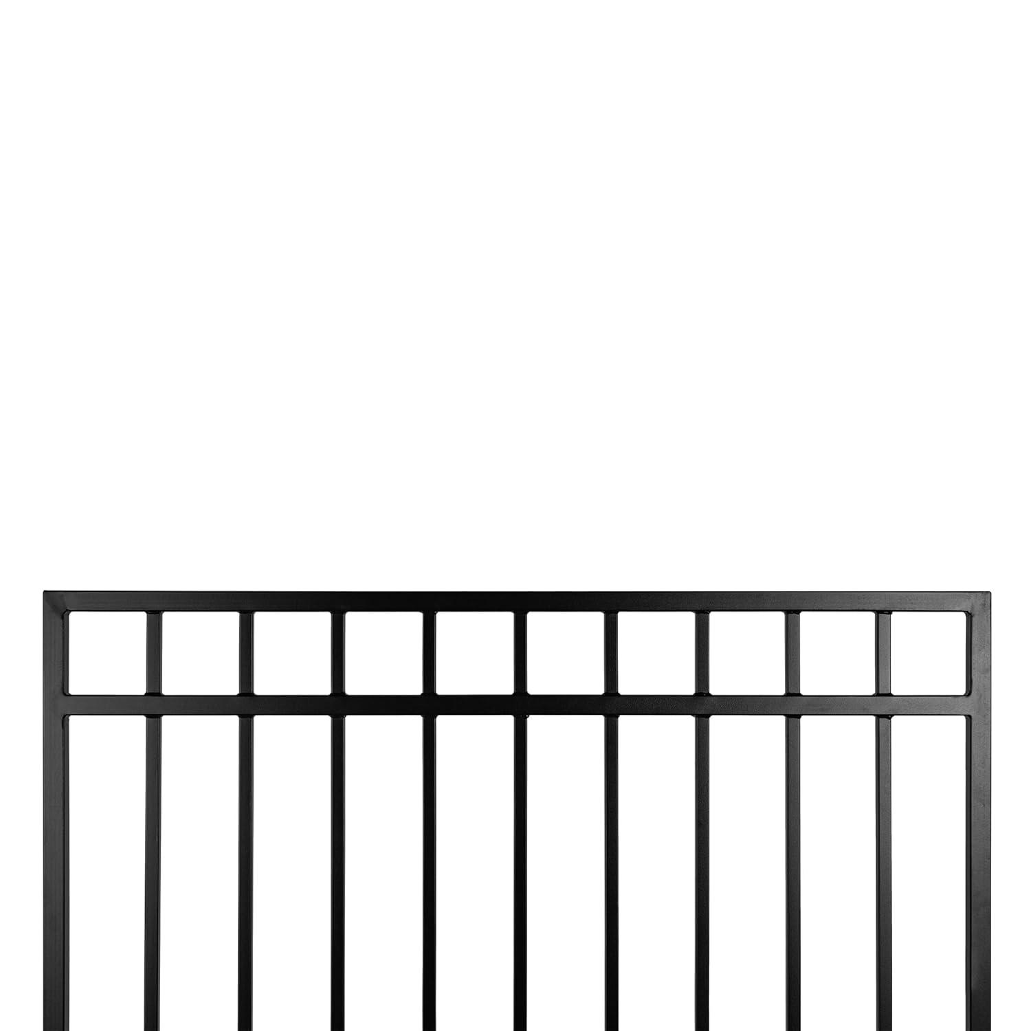 Nuvo Iron 5-ft H x 6-ft W Textured black finish Galvanized steel Containment Gate Spaced picket Fence panel