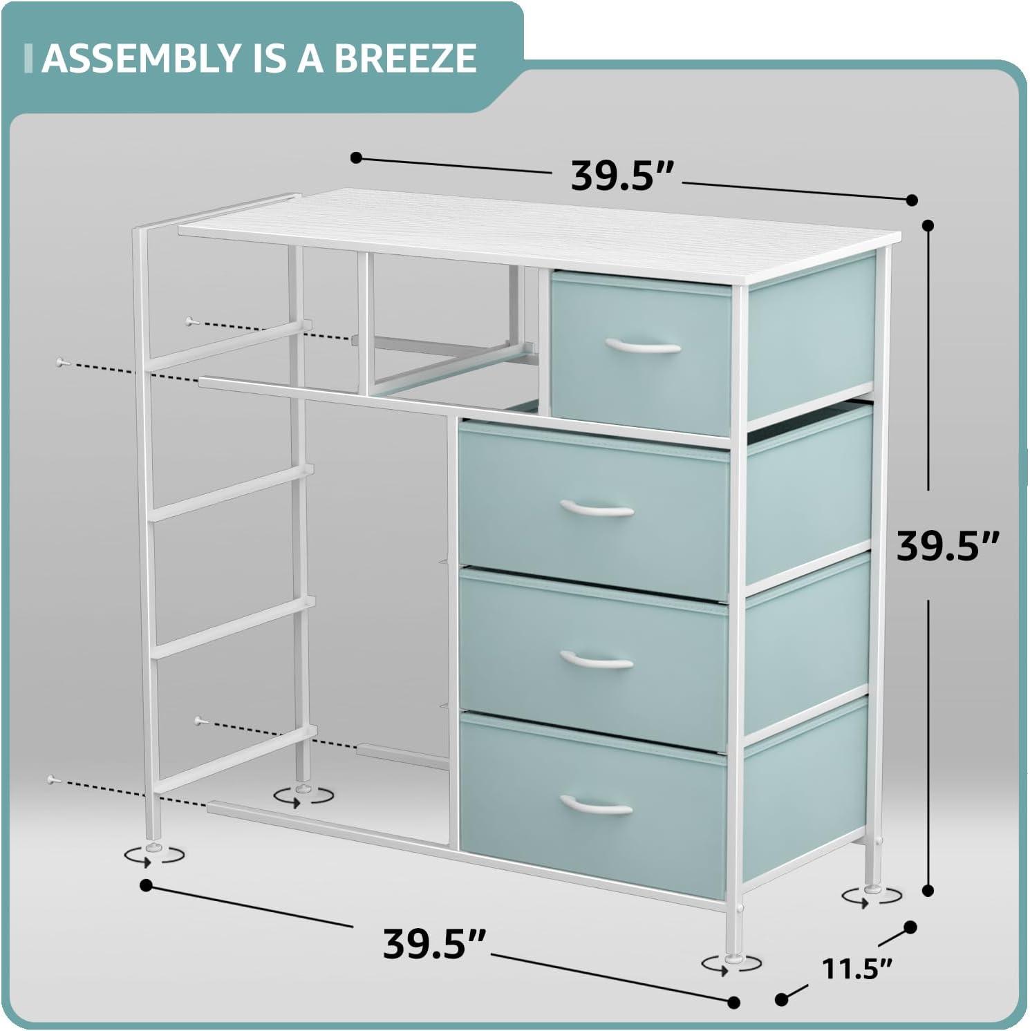 Sorbus Dresser with 9 Drawers - Furniture Storage Chest Tower Unit for Bedroom, Closet, etc - Steel Frame, Wood Top, Fabric Bins