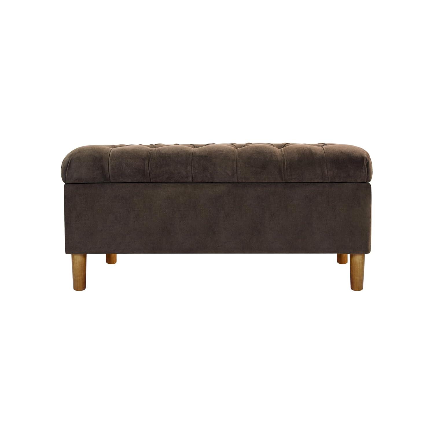 HomePop Velvet Upholstered Storage Bench