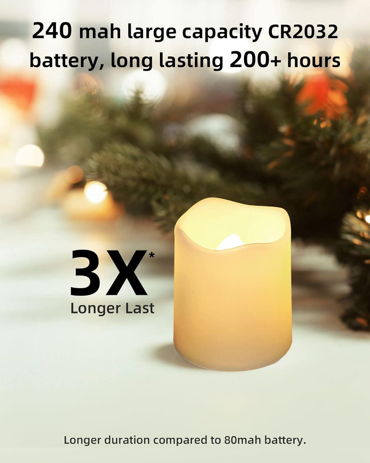 Warm White Flameless LED Tealight Candles, 24 Pack