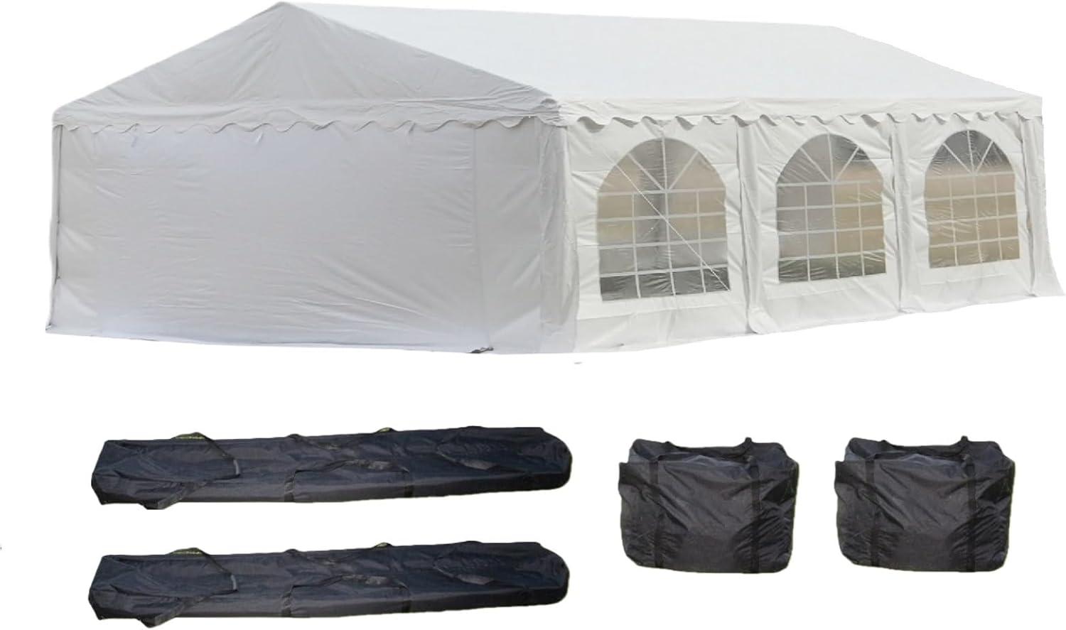 26'x13' PE White Tent - Heavy Duty Party Wedding Tent Canopy Carport - By DELTA Canopies