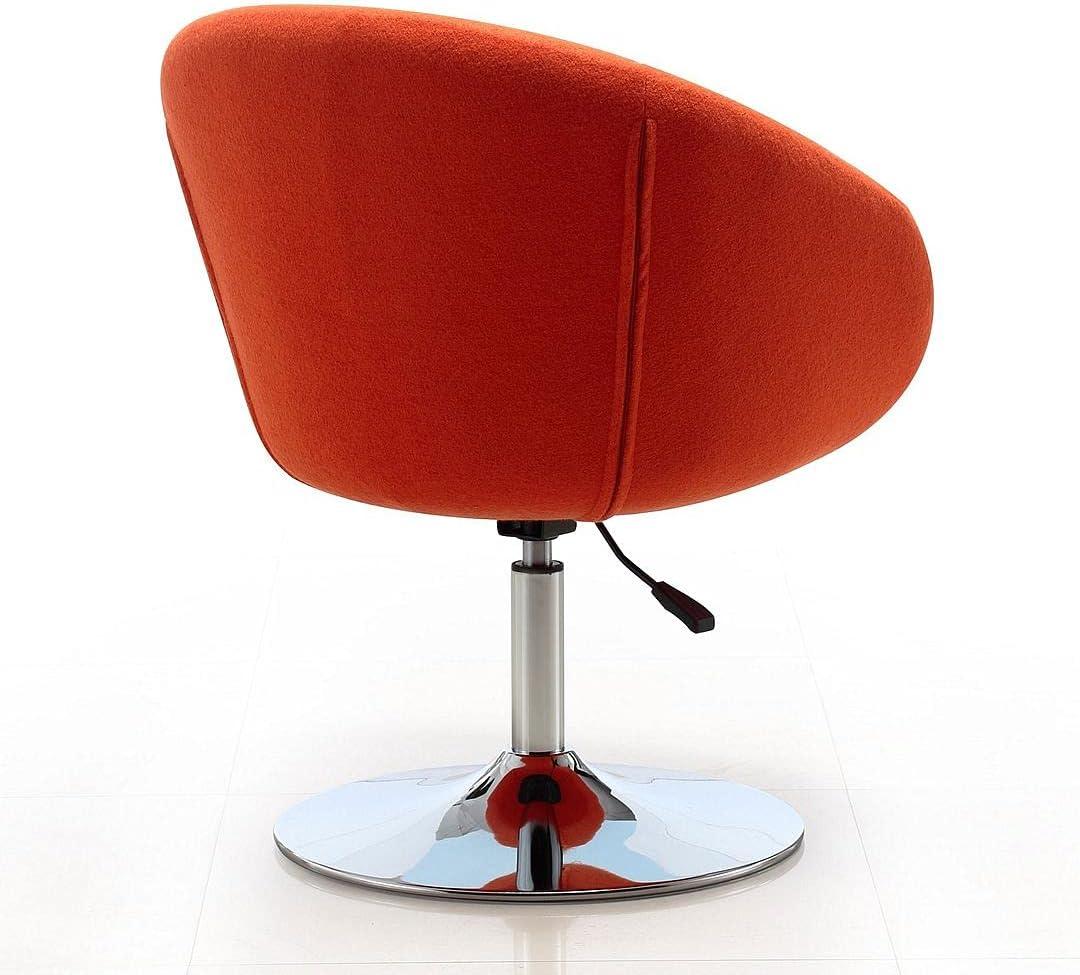 Hopper Orange Wool Blend Adjustable Swivel Chair