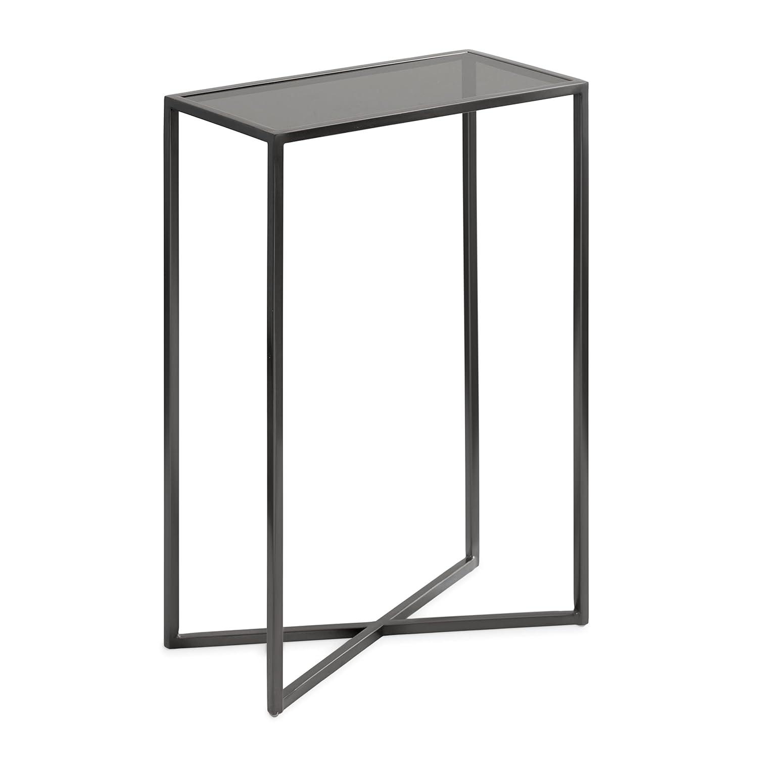 Kate and Laurel Jaspur Rectangle Metal Side Table, 16x8x24, Pewter