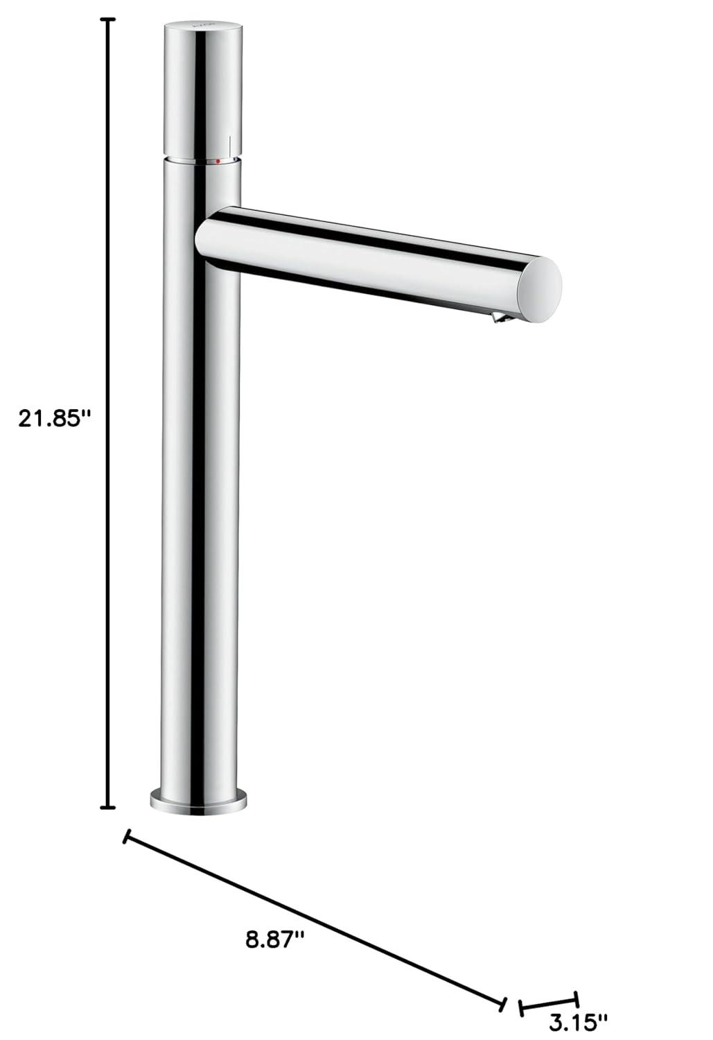 Chrome Single-Handle Tall Bathroom Sink Faucet