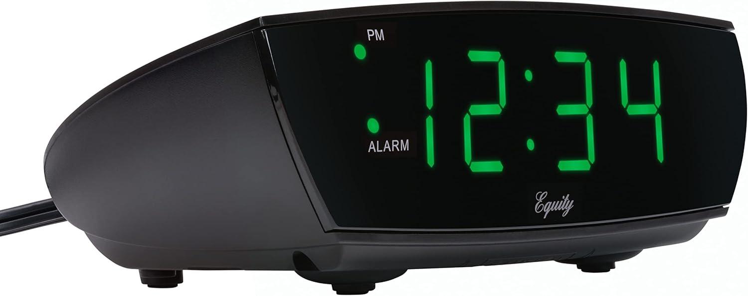 Equity by La Crosse Green 0.9-inch Digital Alarm LED Clock, 75902