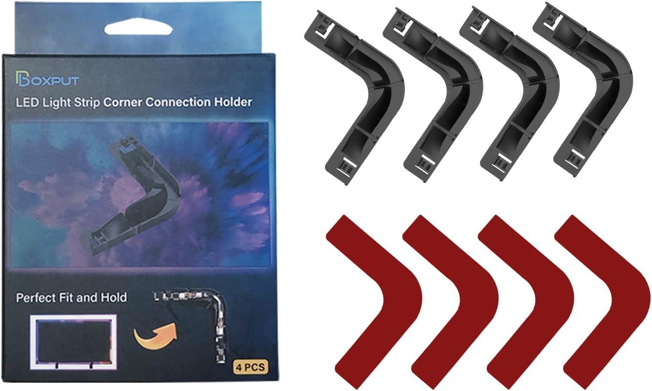 BOXPUT LED Light Strip Corner Connection Holder Replacement LED Light Strip Connectors LED Strip Mounting Clips Gapless Connectors for 8mm-12mm LED Strip Lights CH1