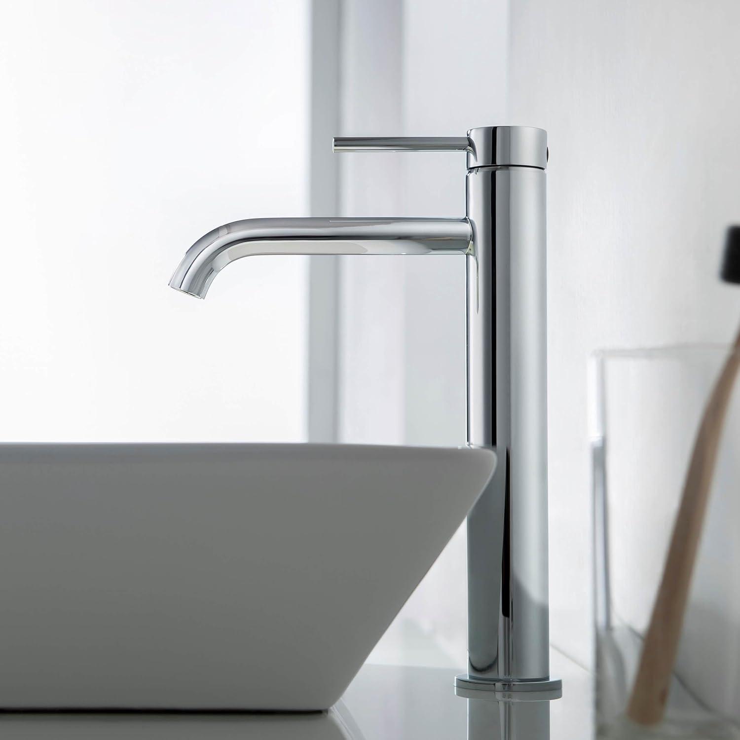 KIBI C-KBF1009CH-KPW101CH Circular Vessel Sink Faucet Single-handle Bathroom Faucet