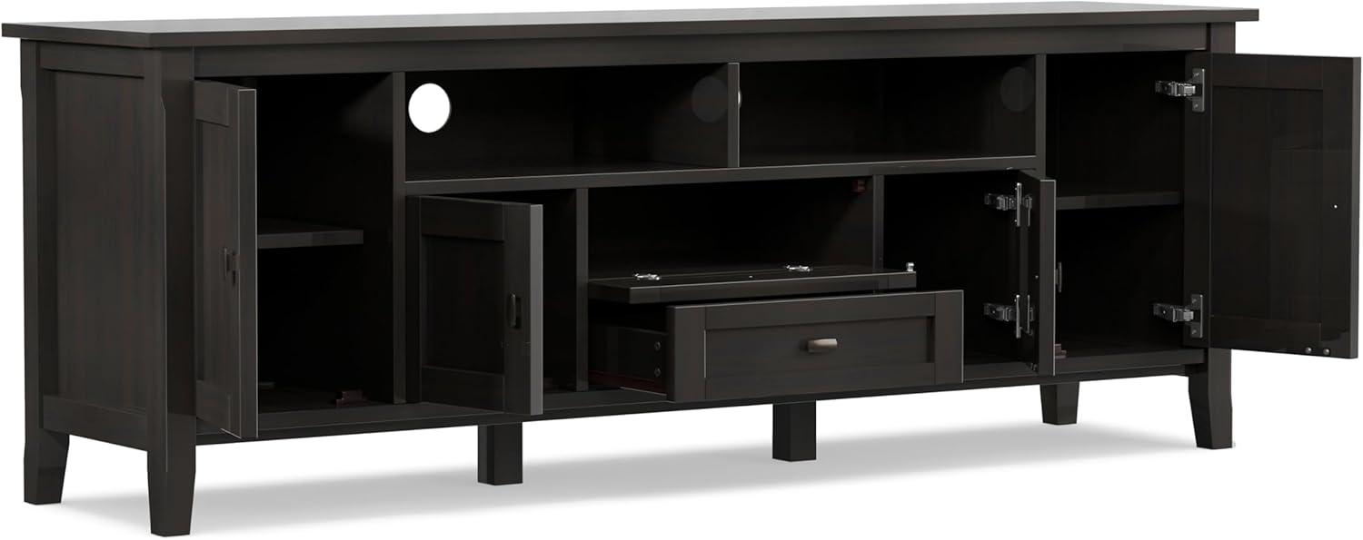 Simpli Home Warm Shaker 72"W Solid Wood TV Stand for TVs up to 80" with 4 Storage Cabinets and 2 Drawers