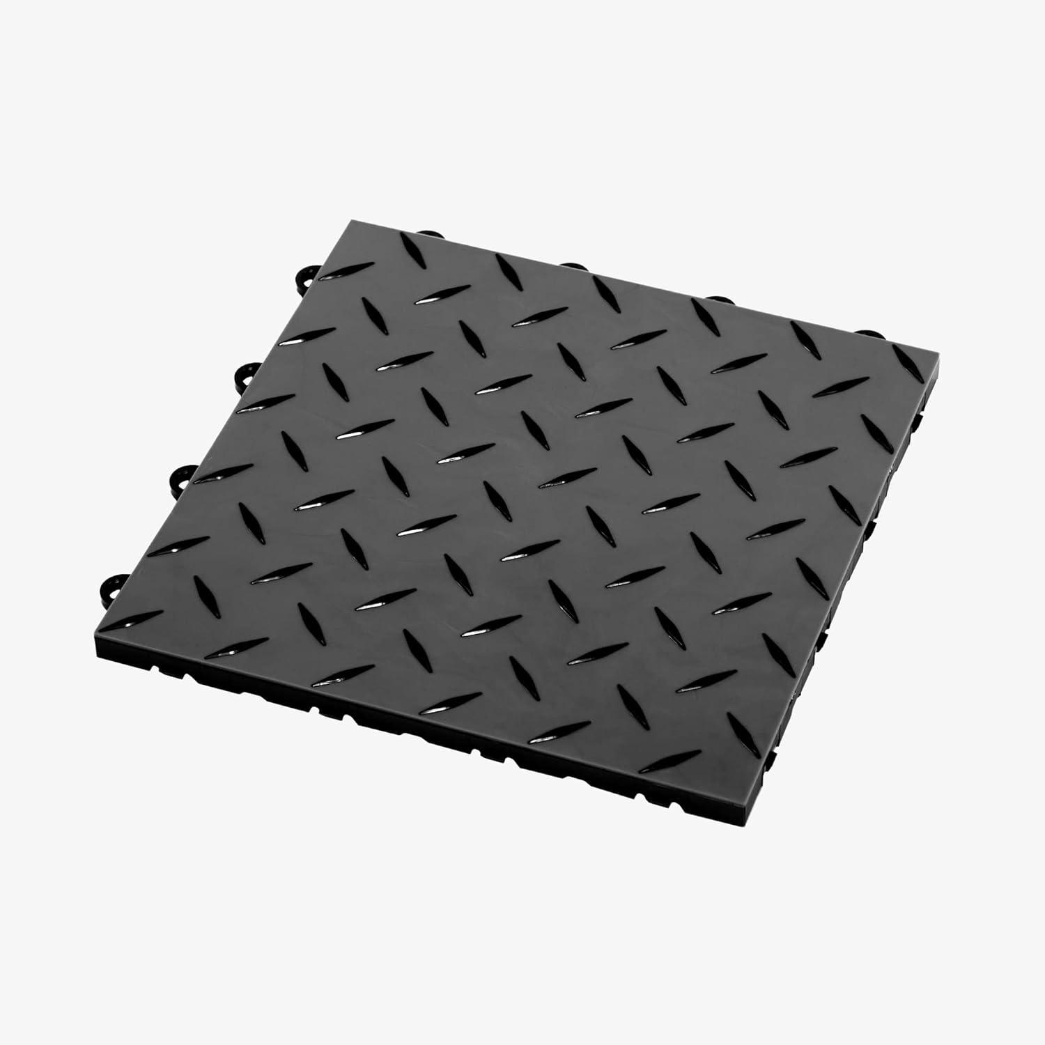 FlooringInc Nitro Pro Garage Tiles, Diamond, 40 Pack, 40 Sq/Ft. Graphite/Black