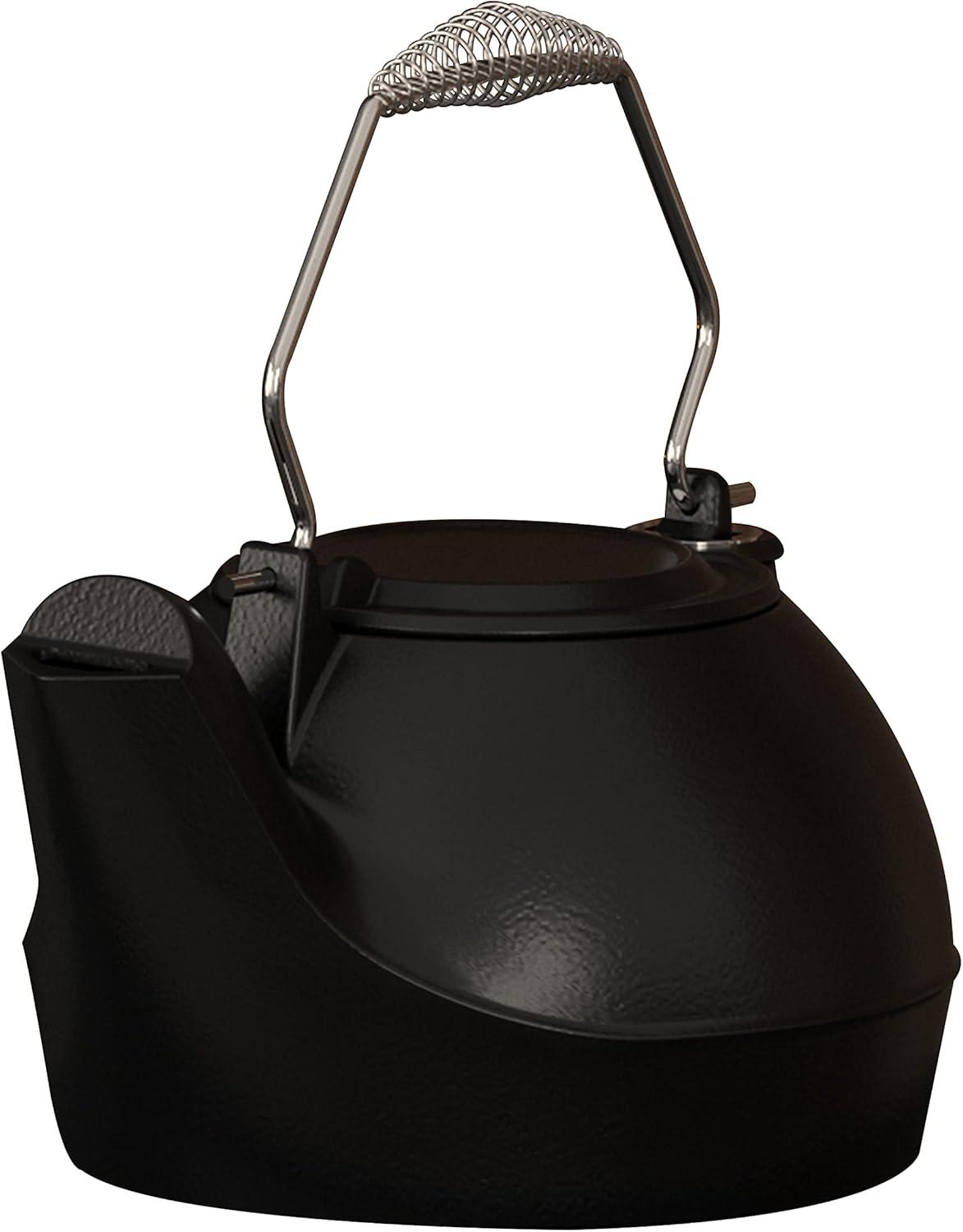 Stove Humidifier, Humidifying Iron Kettle, Wood Stove Kettle, Cast Iron, Chrome Handle