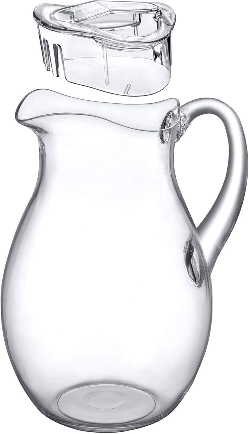 Amazing Abby - Bubbly - Acrylic Pitcher (72 oz), Clear Plastic Water Pitcher with Lid, Fridge Jug, BPA-Free, Shatter-Proof, Great for Iced Tea, Sangria, Lemonade, Juice, Milk, and More