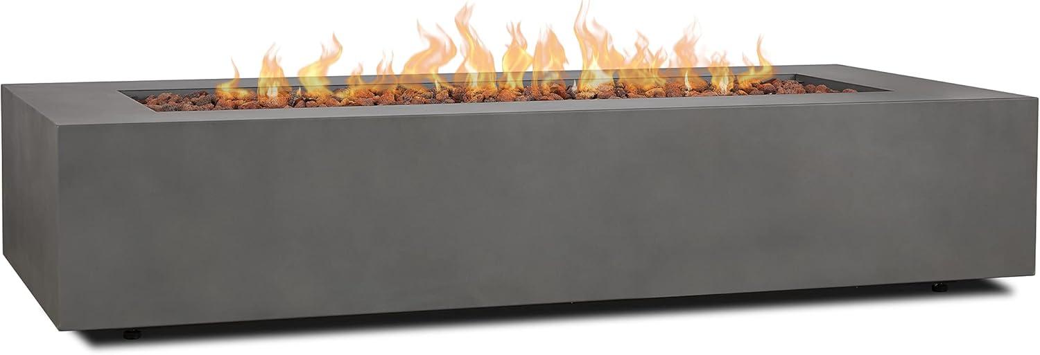 Aegean 70" Weathered Slate Gas Fire Pit Table