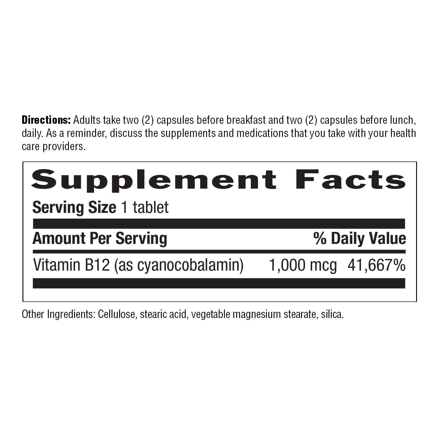 Country Life Vitamin B12 1,000 mcg 60 Tabs