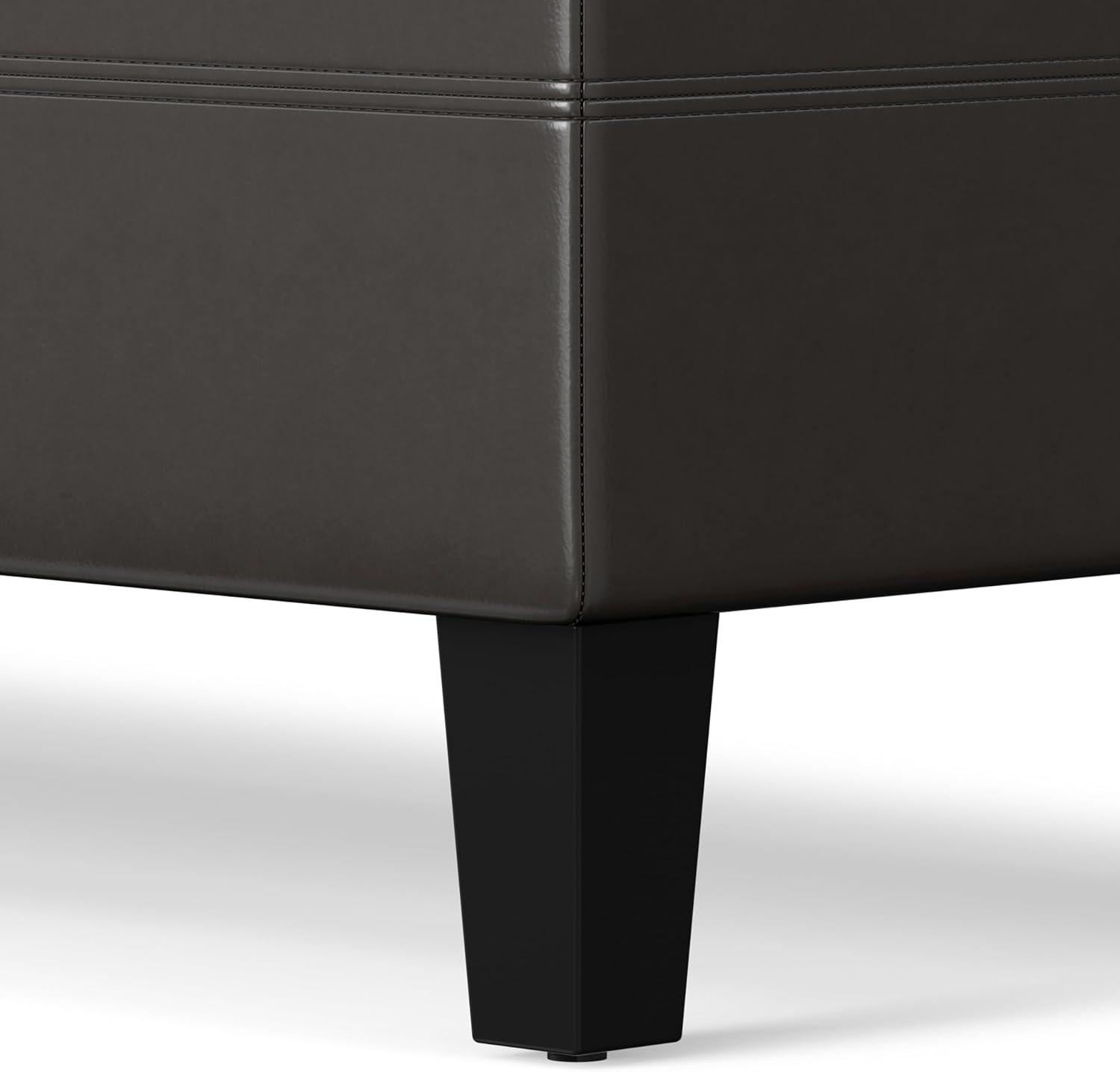 Simpli Home Afton 48"W Vegan Faux Leather Storage Ottoman Bench