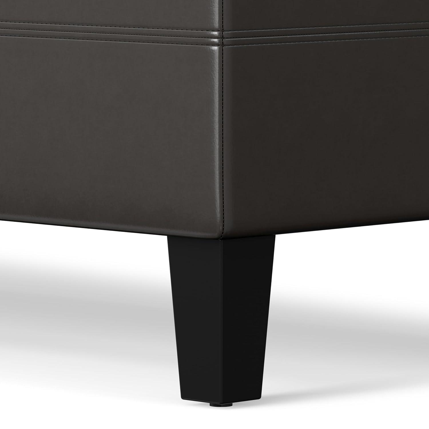 Simpli Home Afton 48"W Vegan Faux Leather Storage Ottoman Bench