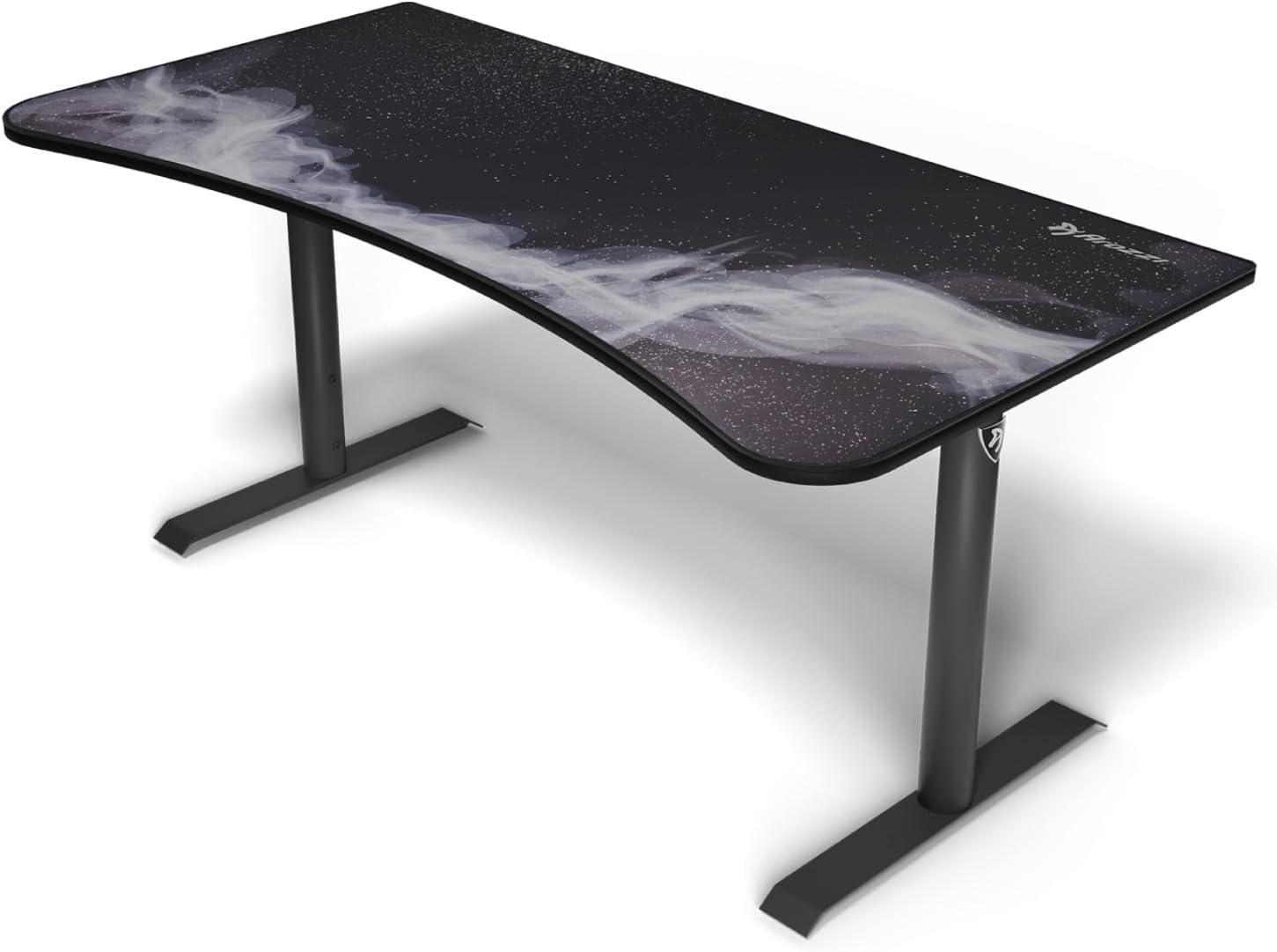 Gunmetal Galaxy Adjustable Height Gaming Desk with Steel Legs