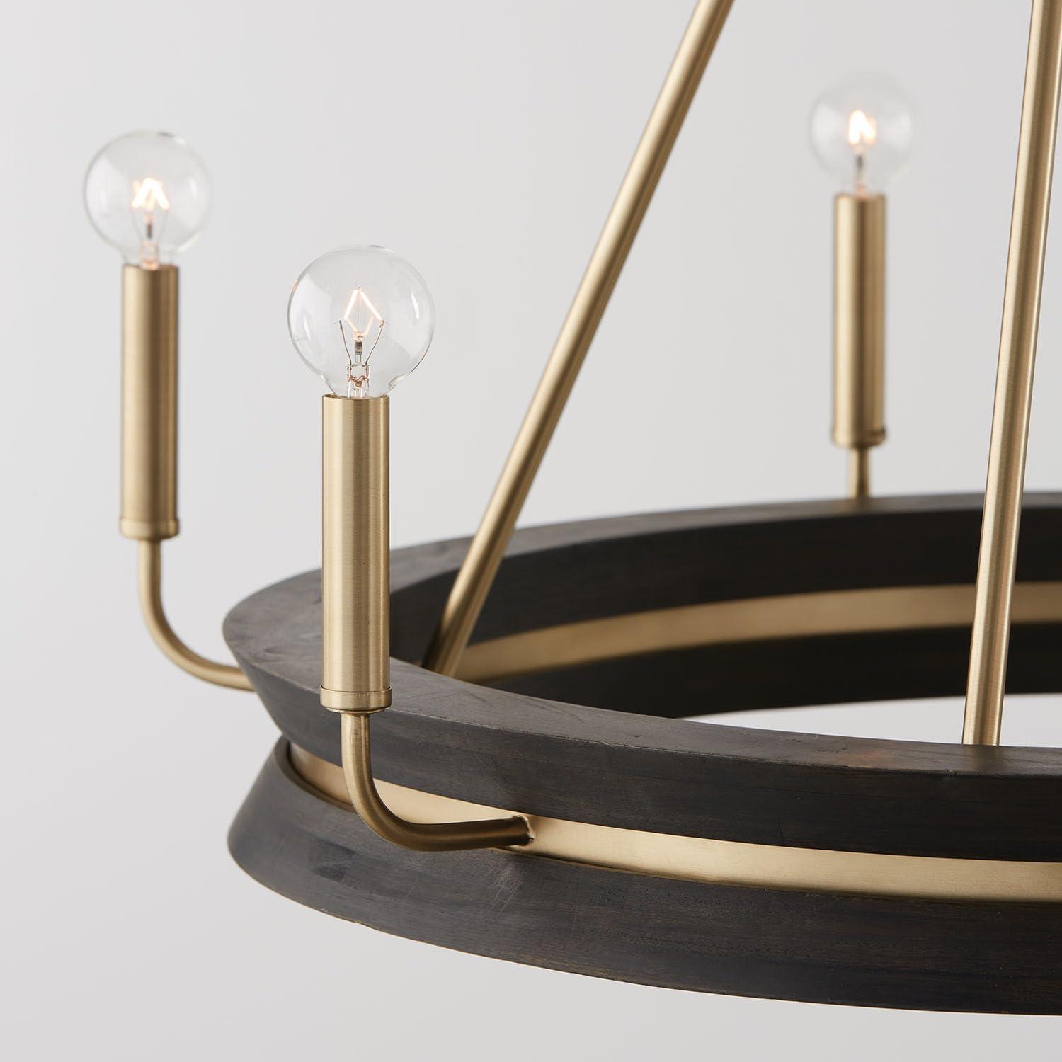 Capital Lighting Finn 6 - Light Chandelier in  Black Stain/Matte Brass