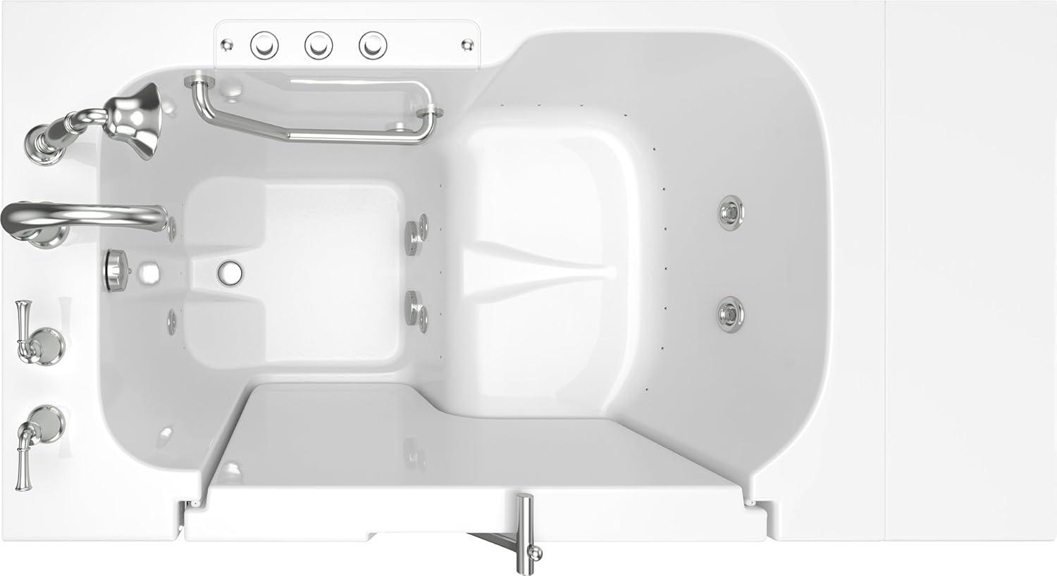 52'' x 32'' Walk-in Fiberglass Bathtub with Faucet