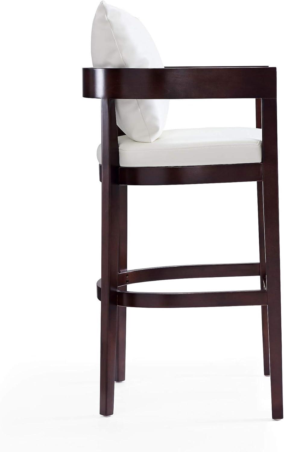 Ritz Upholstered Beech Wood Barstool Black - Manhattan Comfort: Gold Footrest, No Assembly Required, 30.5" Height
