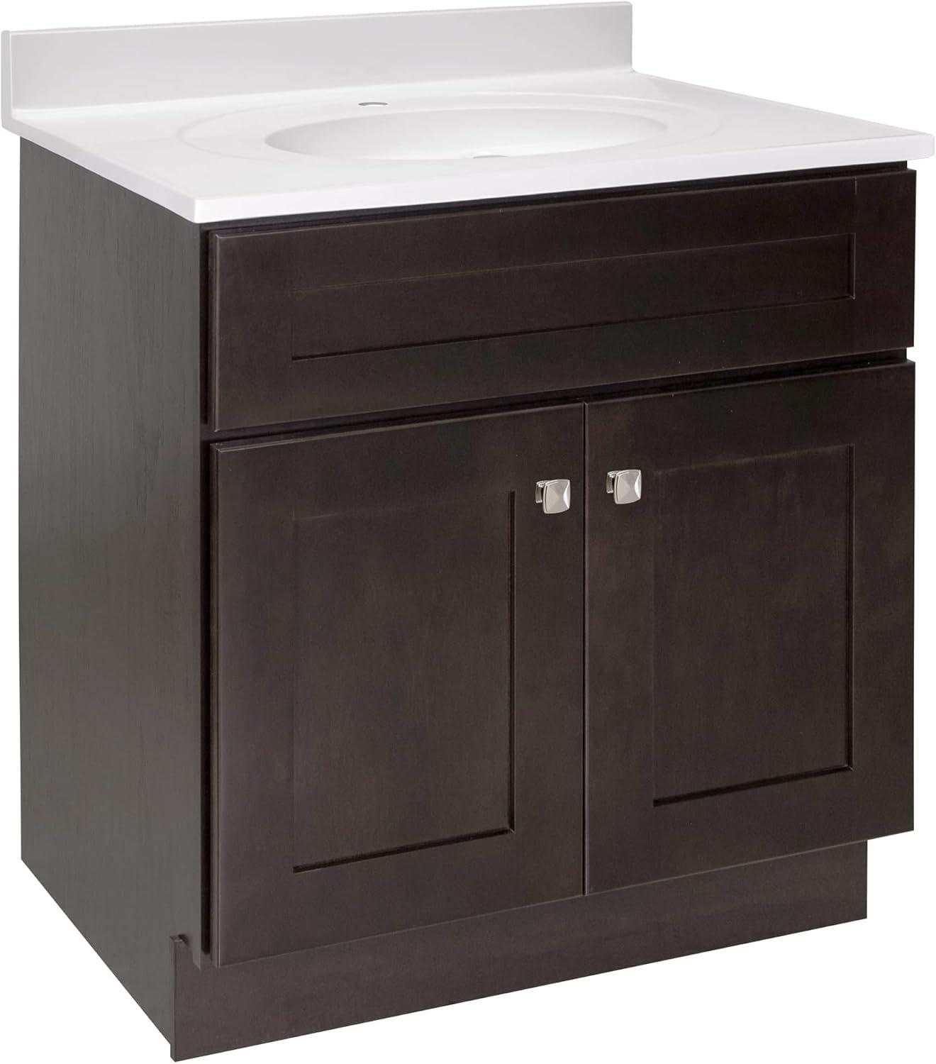 Brookings 30 Inch Bathroom Vanity, Ready to Assemble, Solid Wood, Sherwin Williams – Design House, 587089