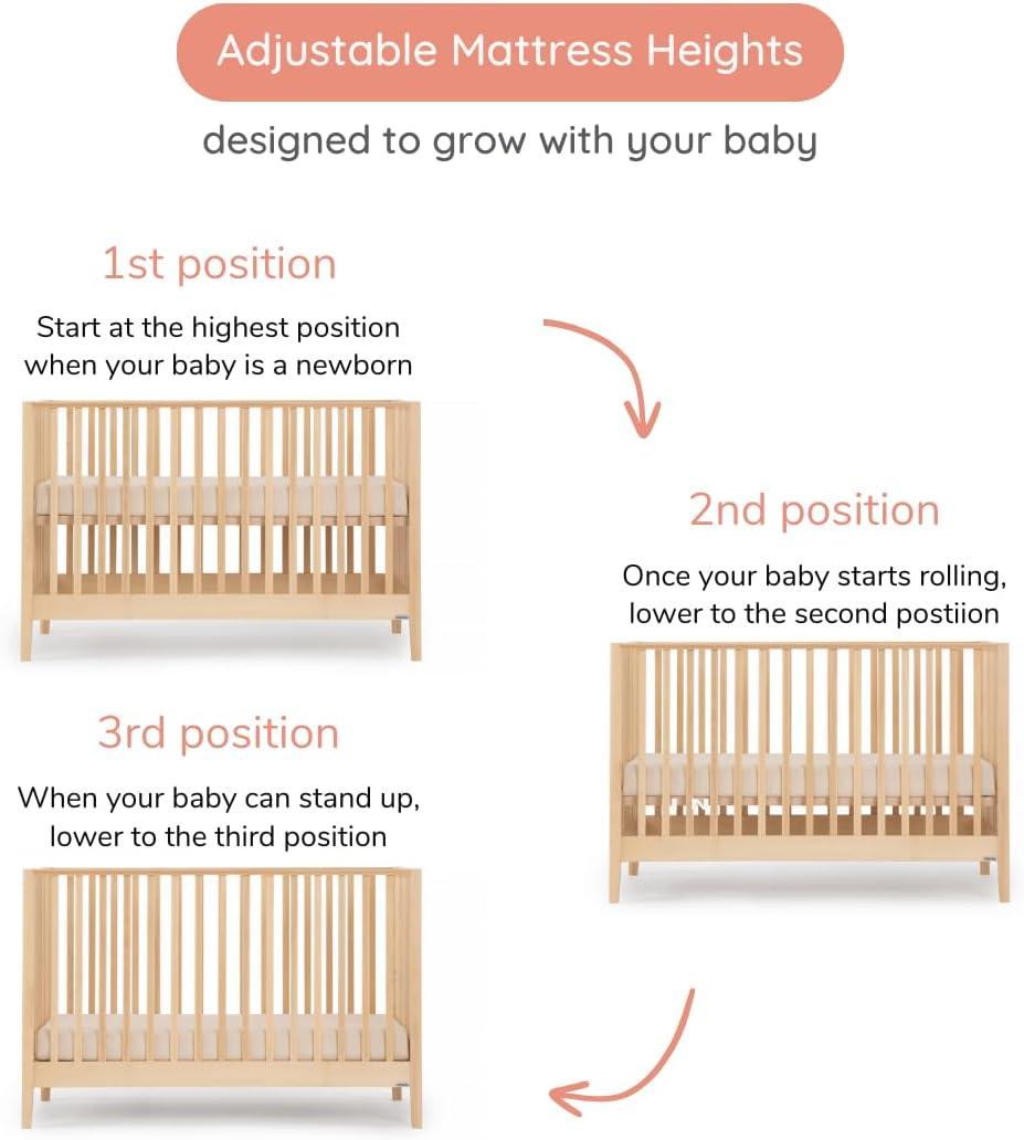 Lala Greenguard Gold Certified 3 -in-1 Convertible Crib