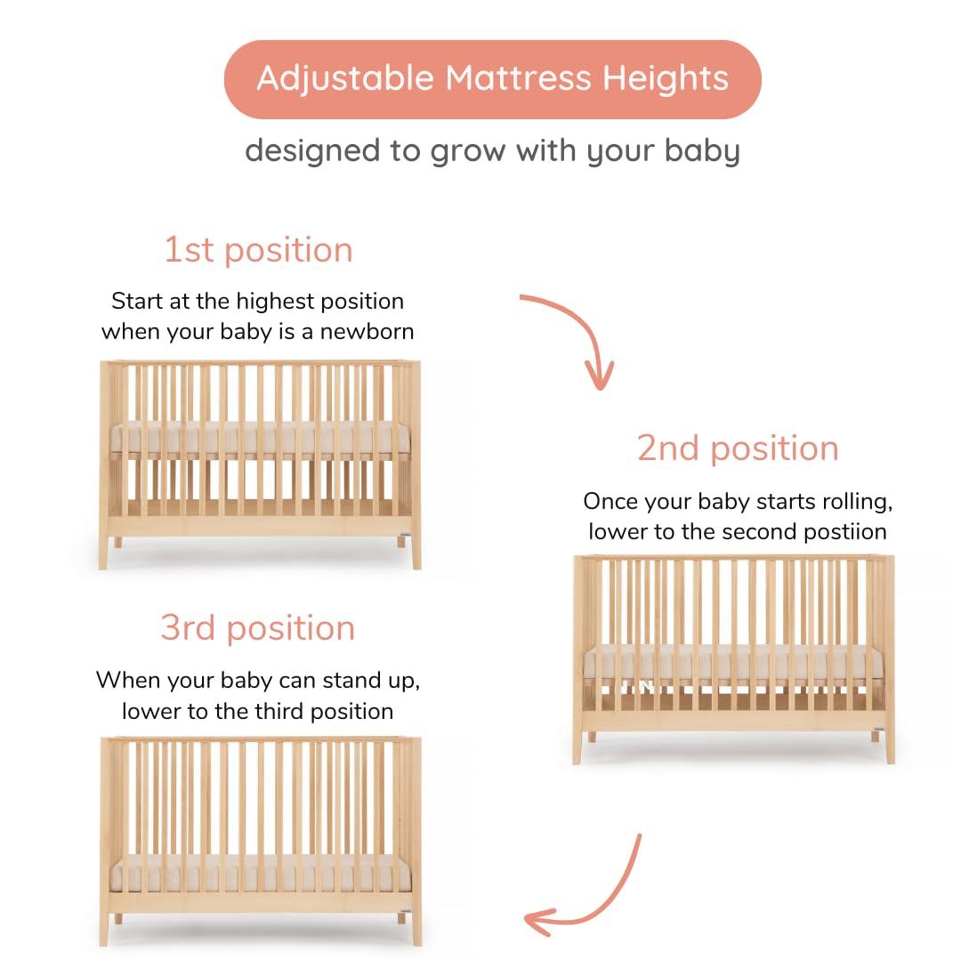 Lala Greenguard Gold Certified 3 -in-1 Convertible Crib