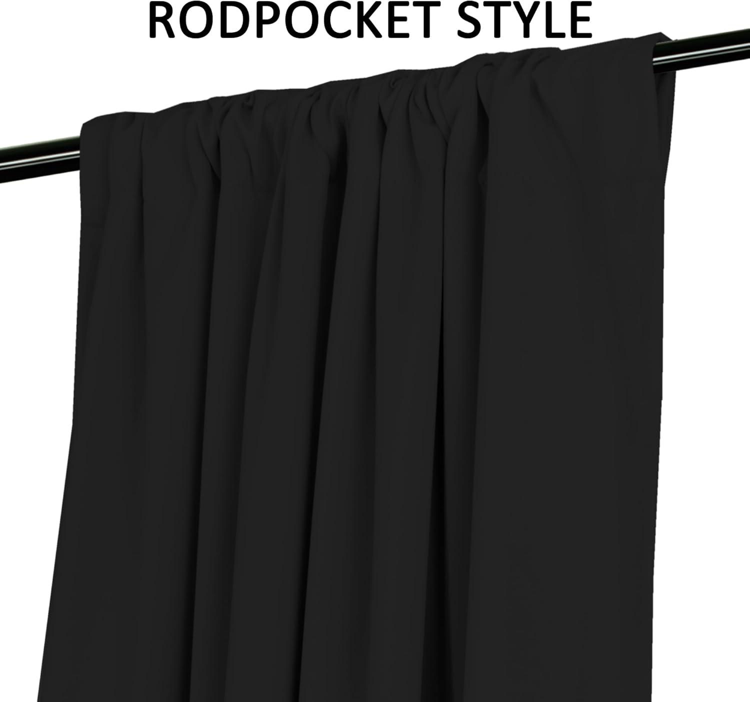 Coodeto Short Blackout Curtains Black, Set of 2, W52 x L63 - Blackout Curtains for Kitchen and Kids Bedroom