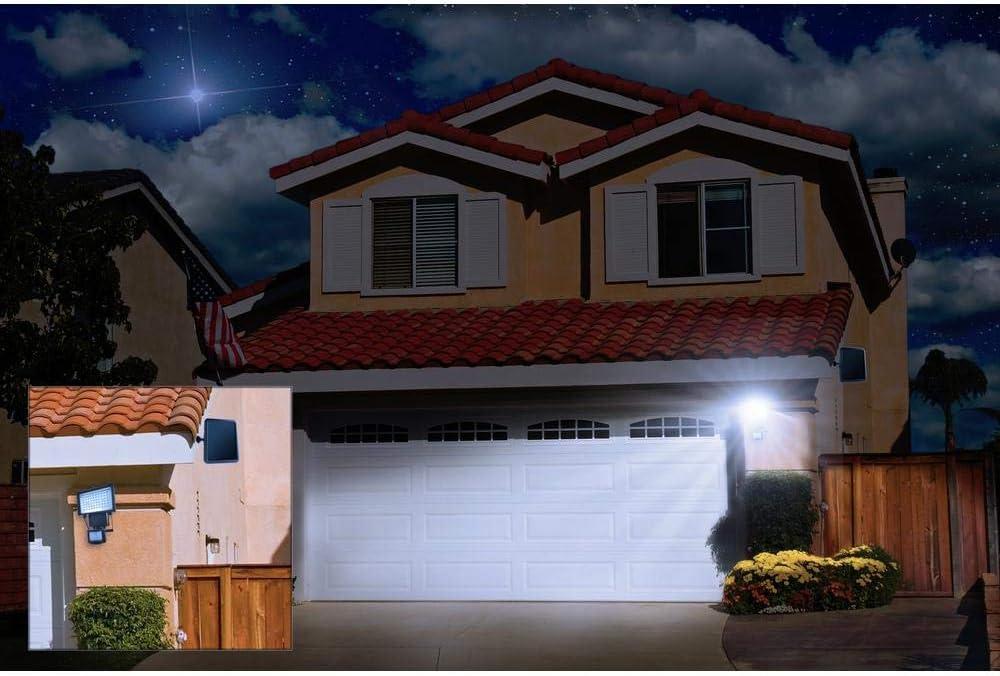 Black Solar Powered LED Motion Sensor Security Flood Lights - 2 Pack