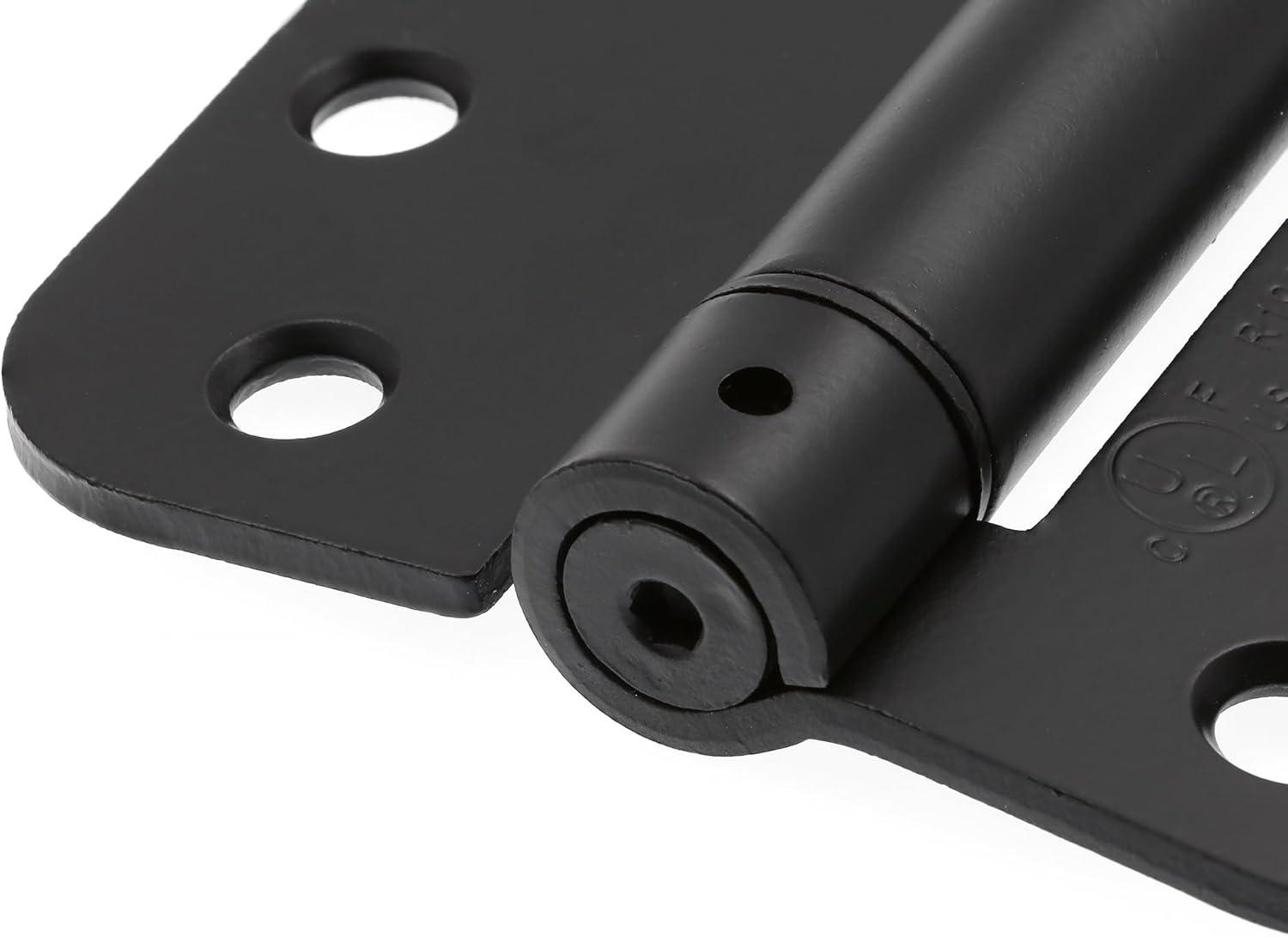 Prime-Line Door Hinge Commercial UL Adjustable Self-Closing Spring Hinge, 4 in. x 4 in. with 5/8 in. Radius Corners, 4 Holes per Leaf with Screws, .130 in. Gauge (Set of 3)