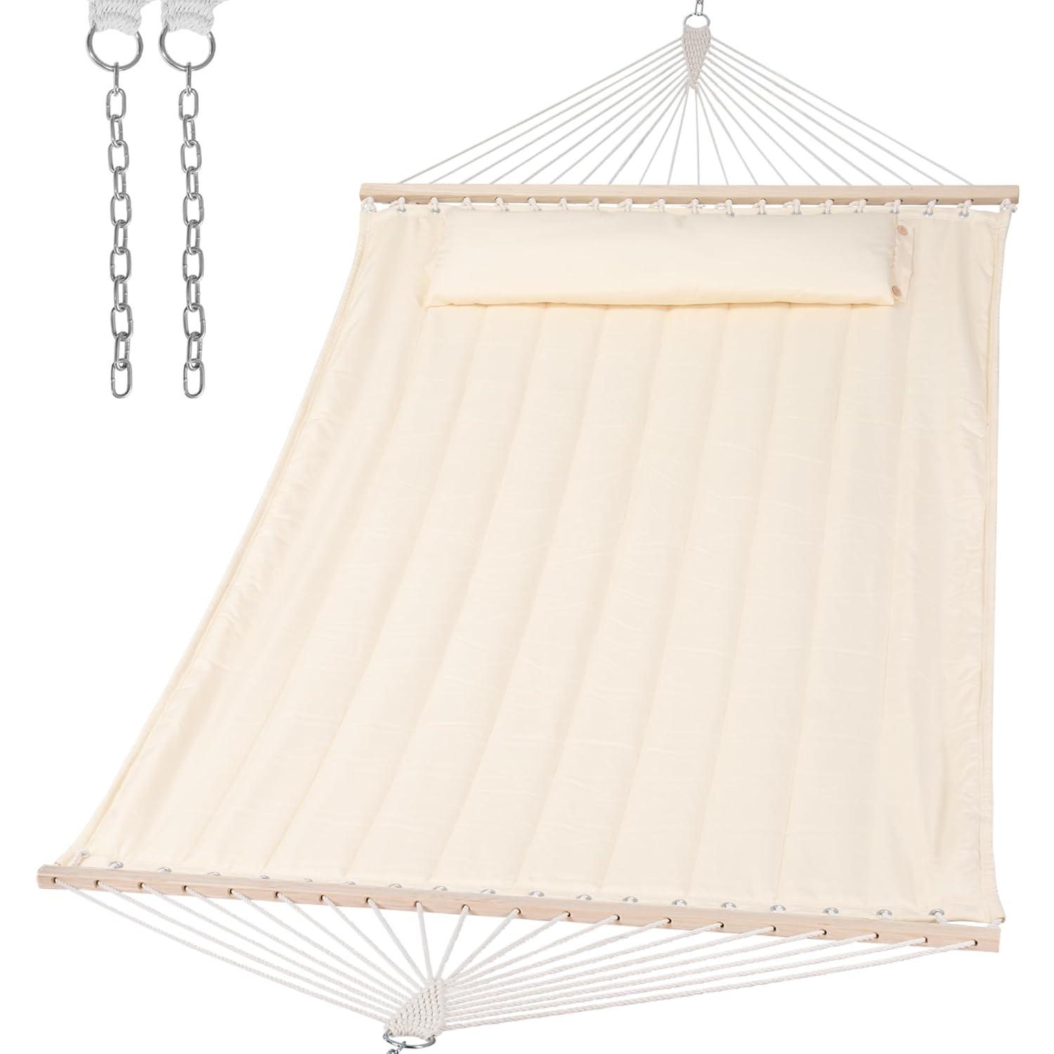 2-Person Quilted Polyester Spreader Bar Hammock