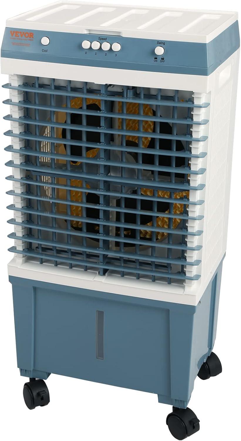 VEVOR 30.7" Blue Evaporative Air Cooler with Remote Control