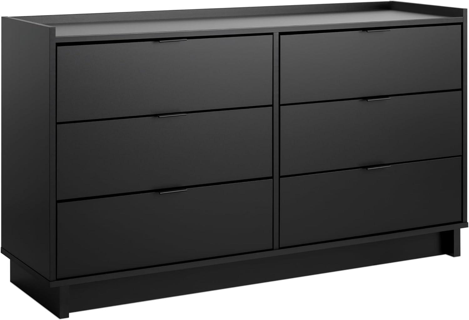 Simply Modern Black 6-Drawer Double Dresser with Soft Close