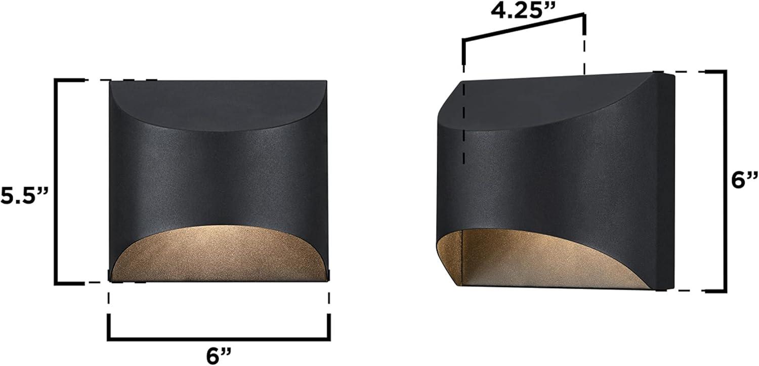 Nardella Textured Black Steel LED Outdoor Wall Sconce