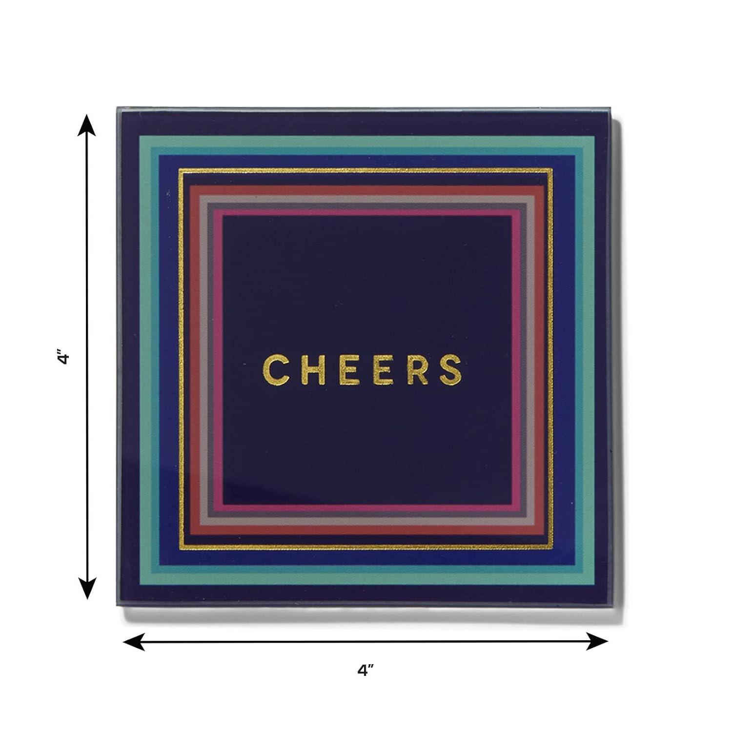 Glass Square 4 Piece Coaster Set