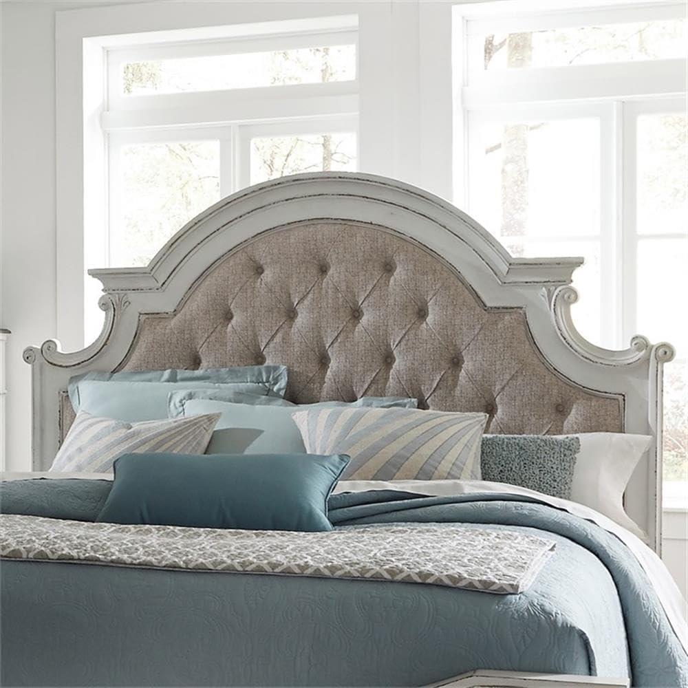 Magnolia Manor White King Uph Panel Headboard - Engineered Wood