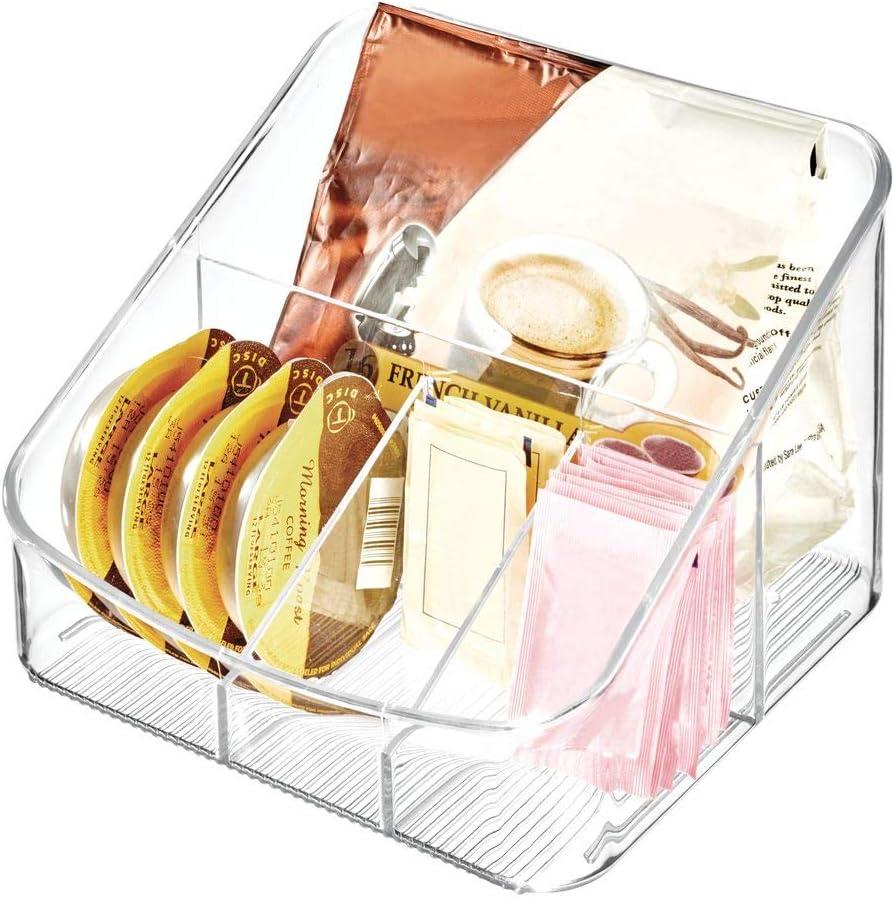 Clear Plastic 4-Compartment Coffee Station Organizer