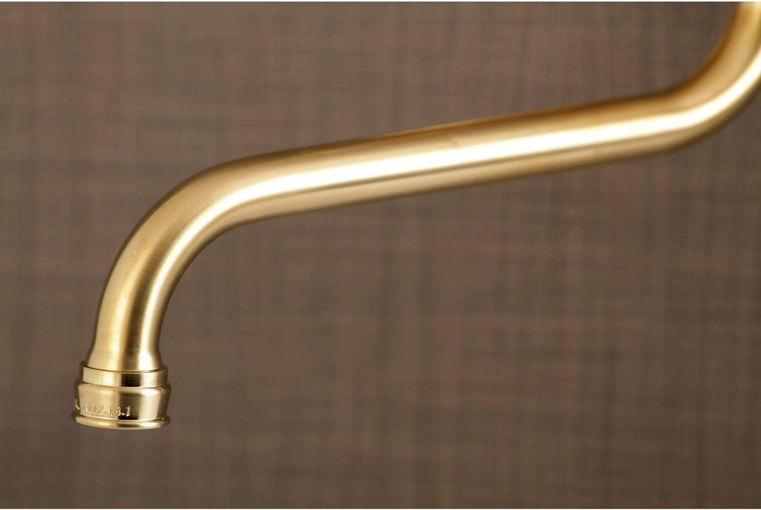 Essex 9" Traditional Brushed Brass Wall Mount Bathroom Faucet