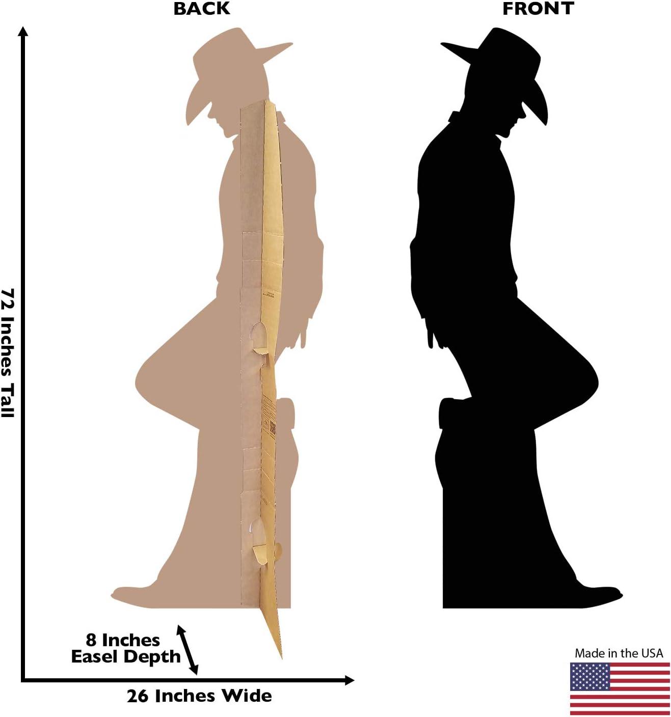 Life-Size Black Cowboy Leaning Silhouette Cardboard Standup