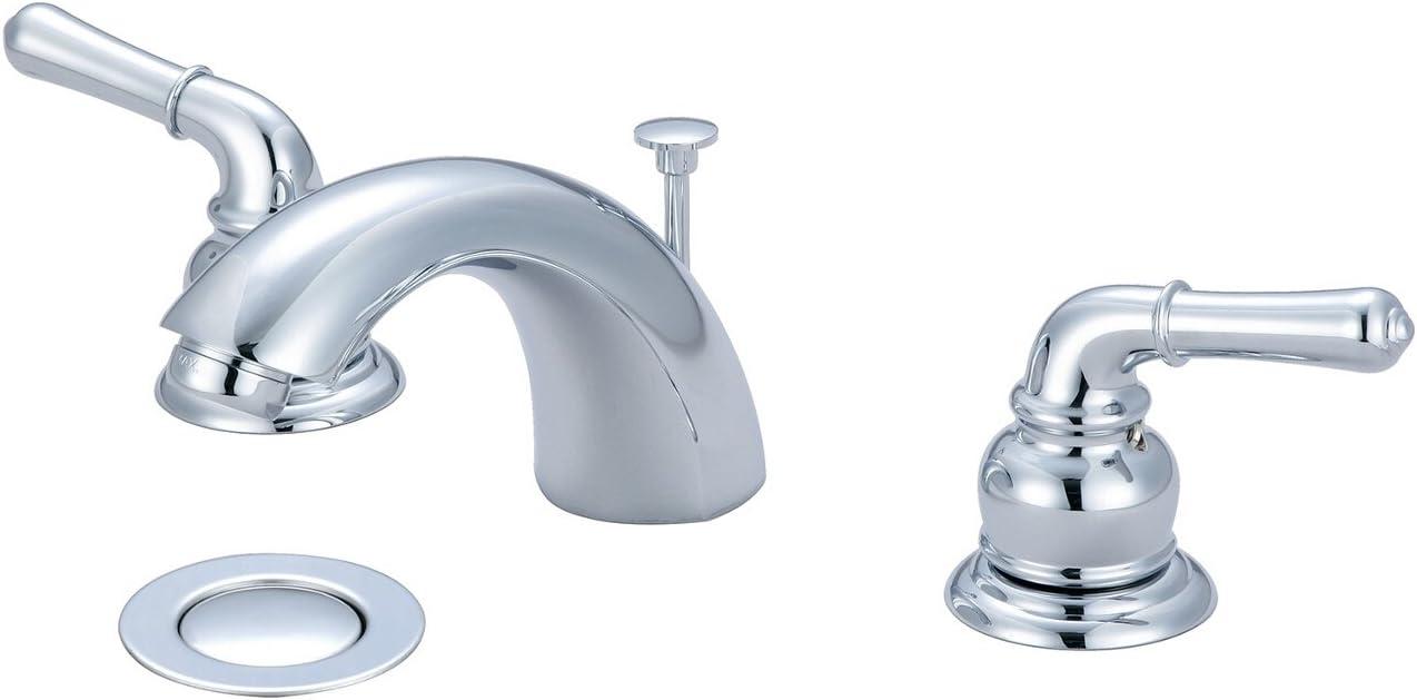 Chrome 2-Handle Widespread Bathroom Faucet with Drain Assembly