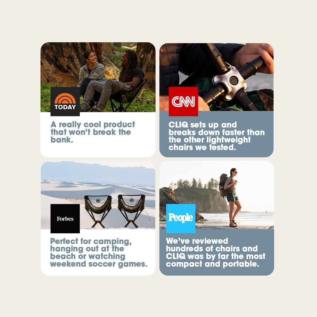 CLIQ Chair - The Bottle-Sized Chair for Anywhere™ - Sets up in 5 Seconds - Portable and Comfortable