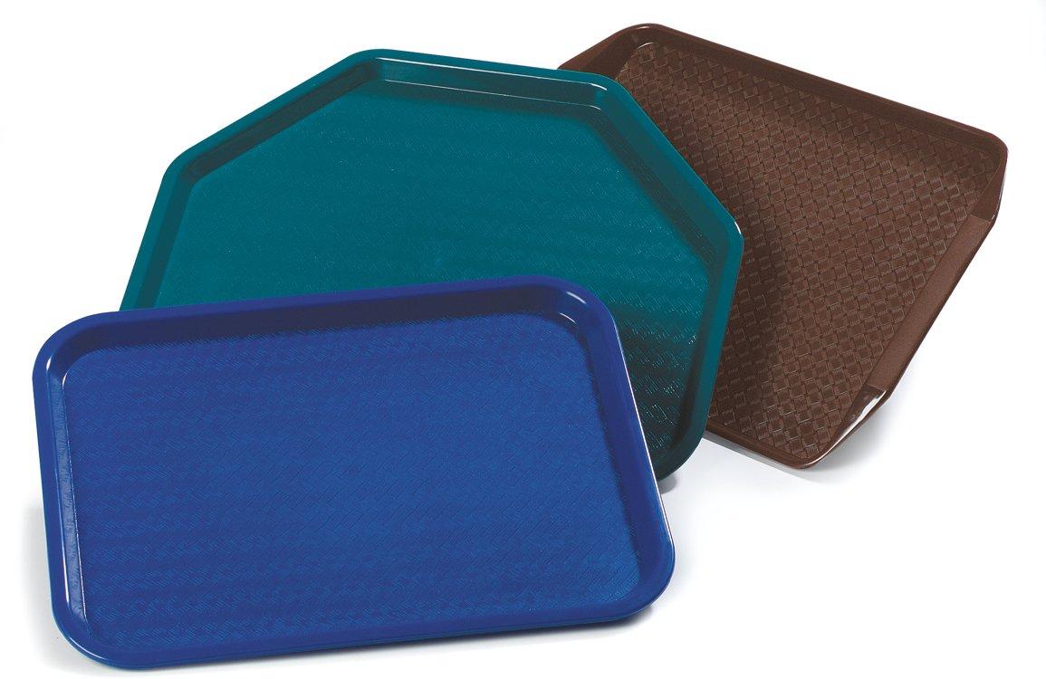 CFS CT121614 Cafe Standard Plastic Cafeteria/Fast Food Tray, NSF Certified, BPA Free, 16" Length x 12" Width, Blue (Pack of 24)