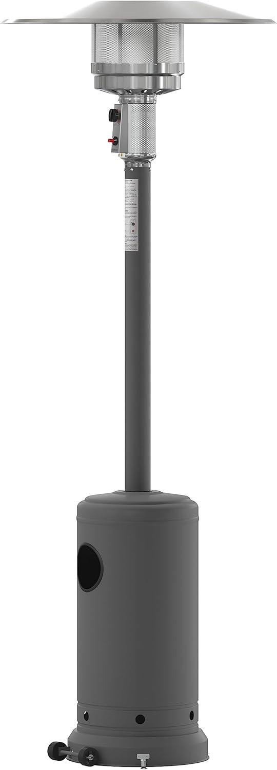 Sol 7.5' Stainless Steel Outdoor Patio 40,000 BTU Propane Heater with Wheels for Commercial & Residential Use