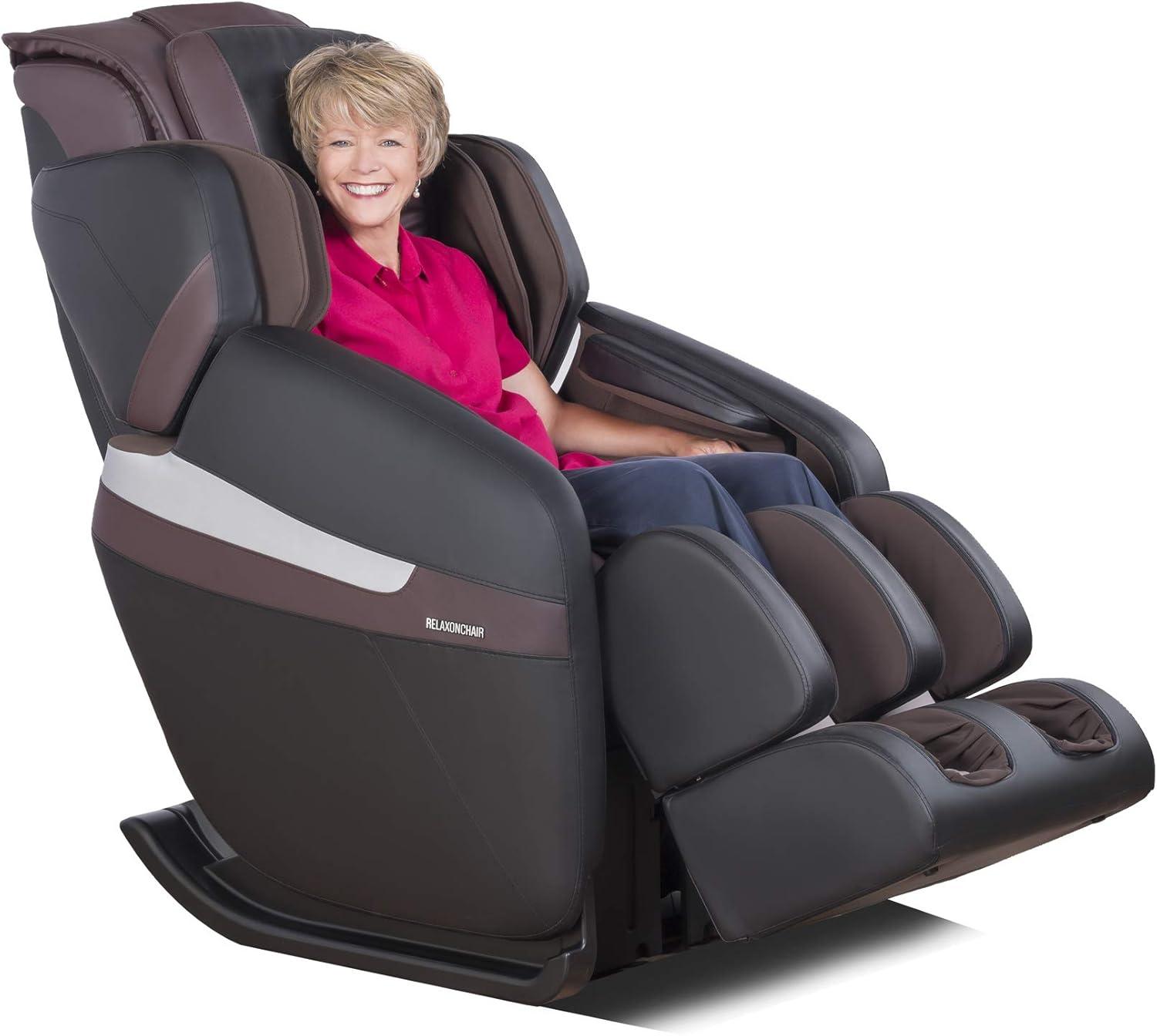 RELAXONCHAIR [MK-CLASSIC] Full Body Zero Gravity Shiatsu Massage Chair with Built-In Heat and Air Massage System, Brown