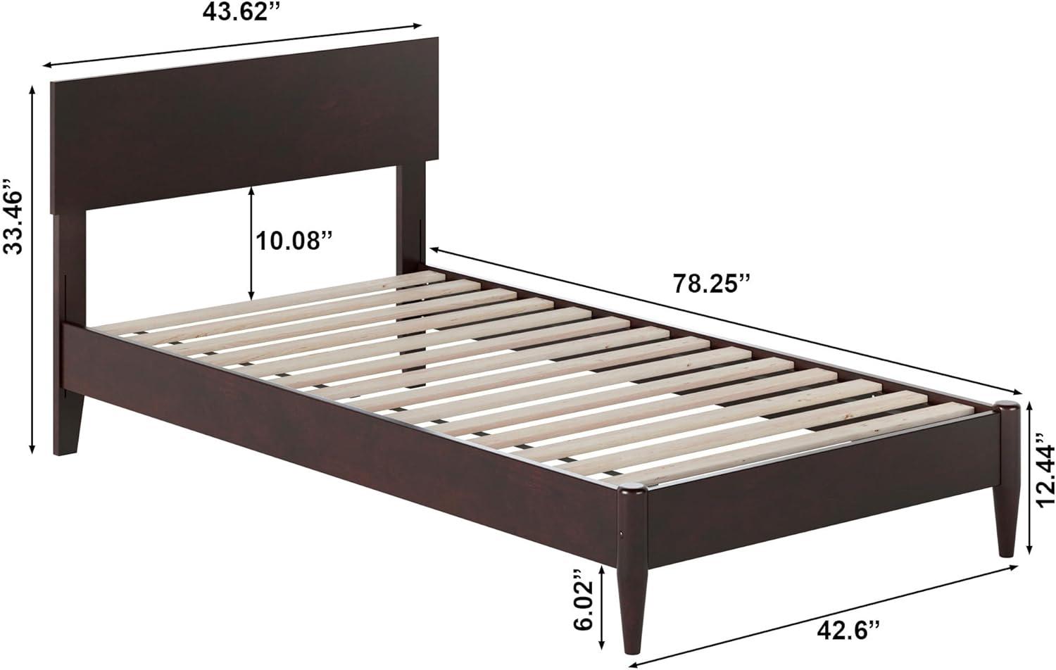 AFI Aria Queen Modern Solid Wood Low Profile Platform Bed, Espresso