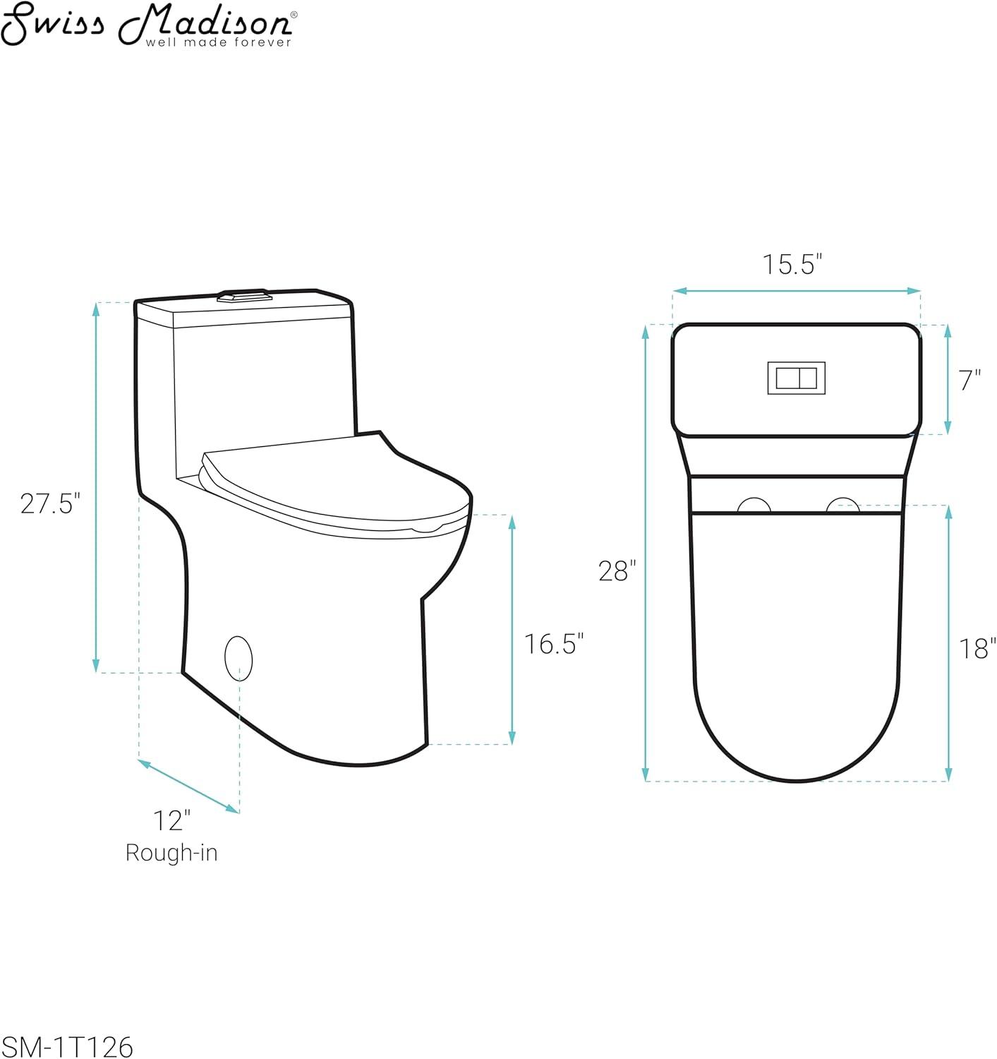 Daxton One-Piece Elongated Dual-Flush Toilet 1.1/1.6 gpf